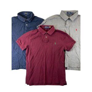 Polo Ralph Lauren Men’s Polo Shirt Lot of 3 Size L/XL Red Navy Gray Short Sleeve